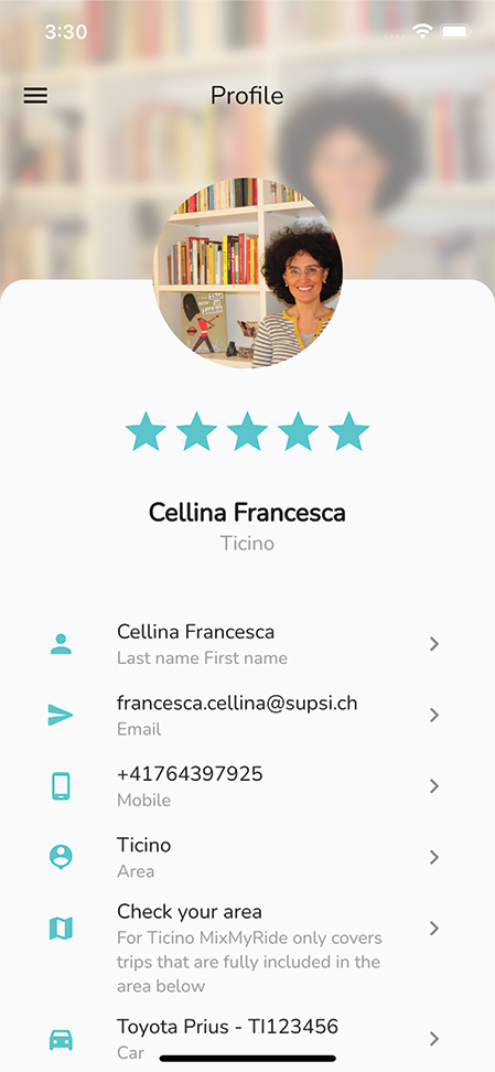 MixMyRide: profil utilisateur